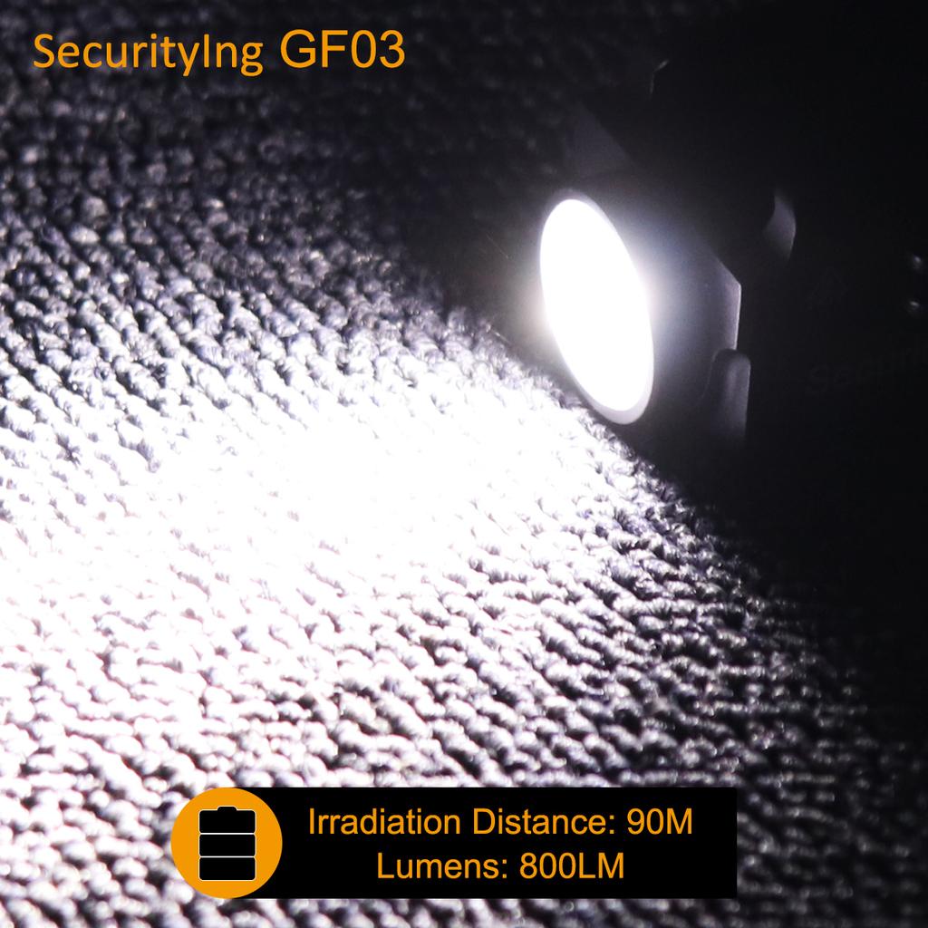 SecurityIng סגסוגת אלומיניום פנס טקטי מיני 8W GF03 800 לומנס USB נטענת IPX-4 עמיד למים עם אור 2 מצבים