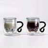 Glass Espresso Coffee Cups Cartoon Cat Water Cups Insulated Coffee Mugs  Gift