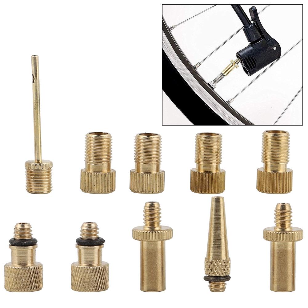 10Pcs Bike Tire Valve Adapter,   Valve Adapter French Brass Conversion Set for Nozzle Nozzle Tool   Tool