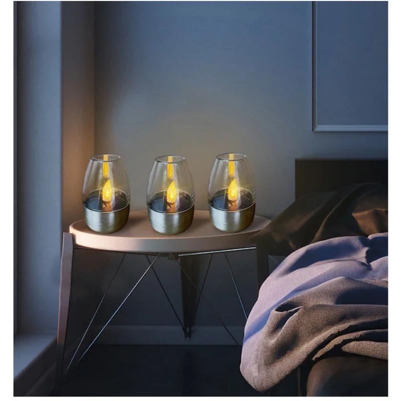 LED Solar Candles Light Flameless Rechargeable Night Light For Wedding Party Garden Decor Outdoor Waterproof Solar Candles Lamp