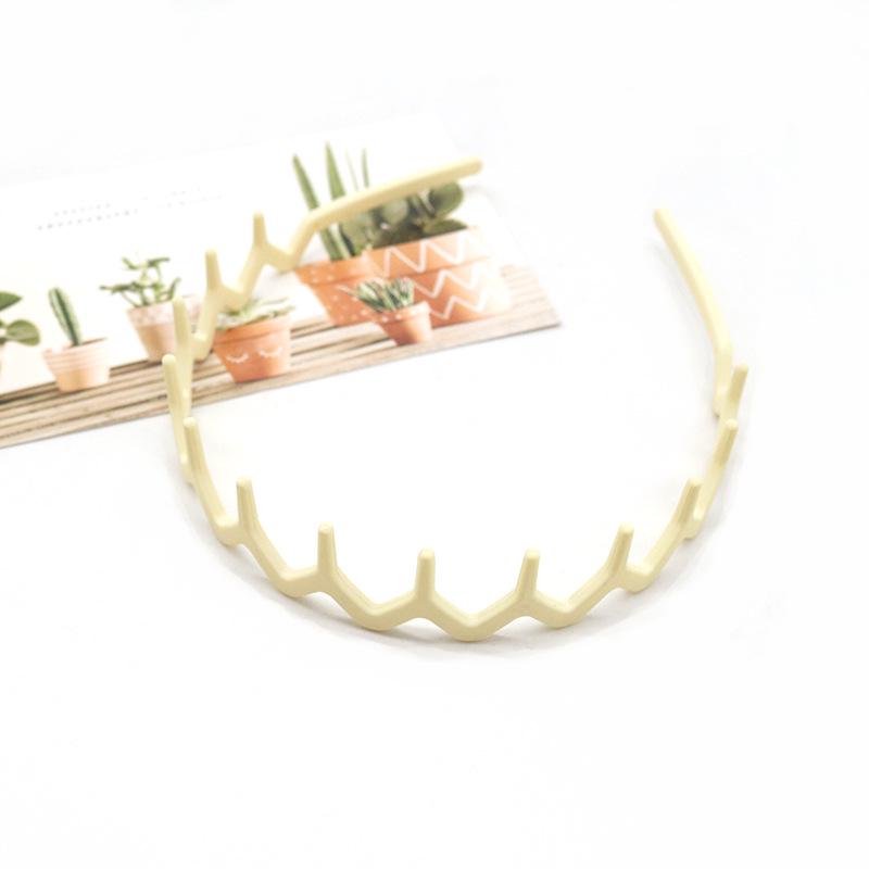 Buntes, wellenförmiges koreanisches Zahnkamm-Haarband - Rutschfest, schonend zum Haar, Bequemer Sitz, Ideal zum Bändigen von Babyhaaren.
