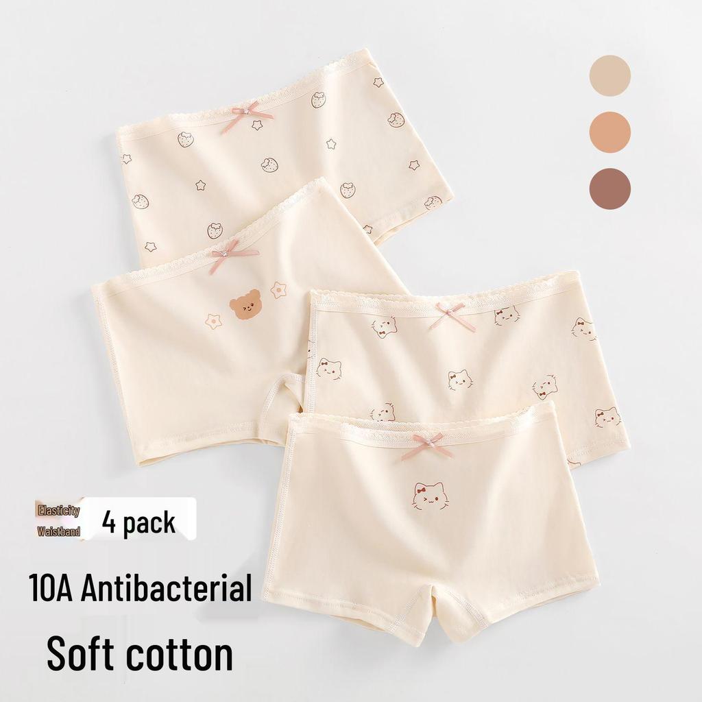 Girls' Growth Underwear: Soft 4-Corner, No-Pinch, Flat-Legged, Antibacterial 10A Baby Pants