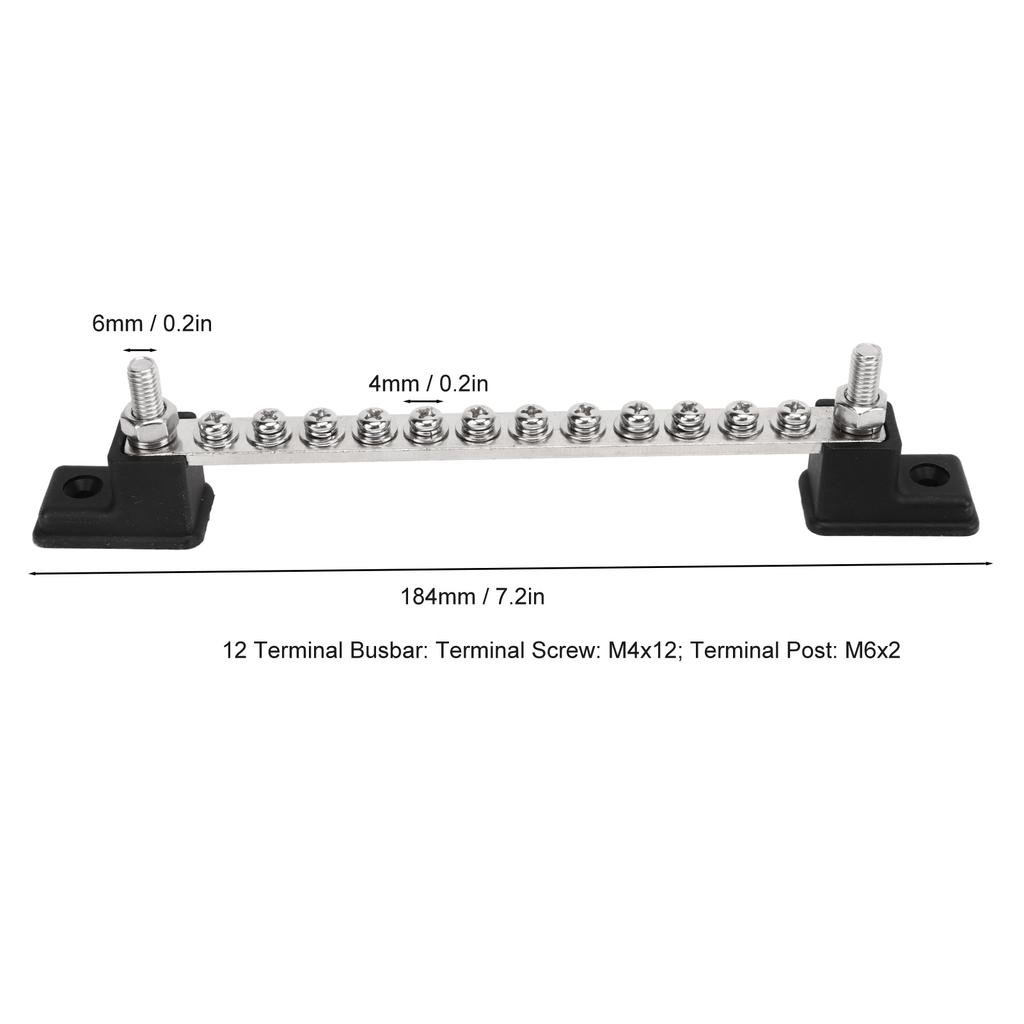 Terminal Bus Bar Power Distribution Terminal Block Wire Screw Electrical Grounding   Block for Cars Boats Yachts Pickup Trucks  