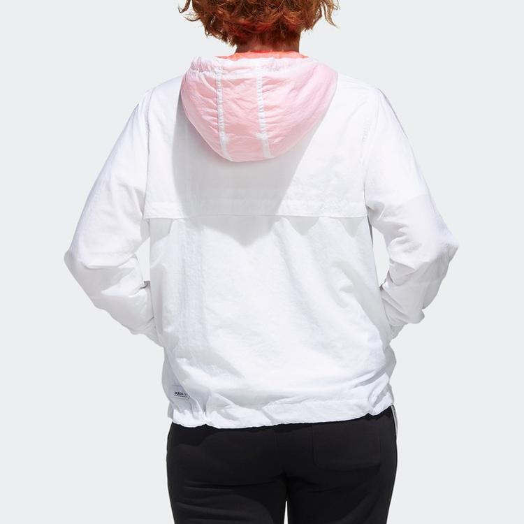 Adidas Neo Windbreaker Jacket With Hood Women Jackets White GJ5358