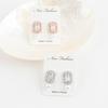 Women's Brooch Square Cubic Earrings