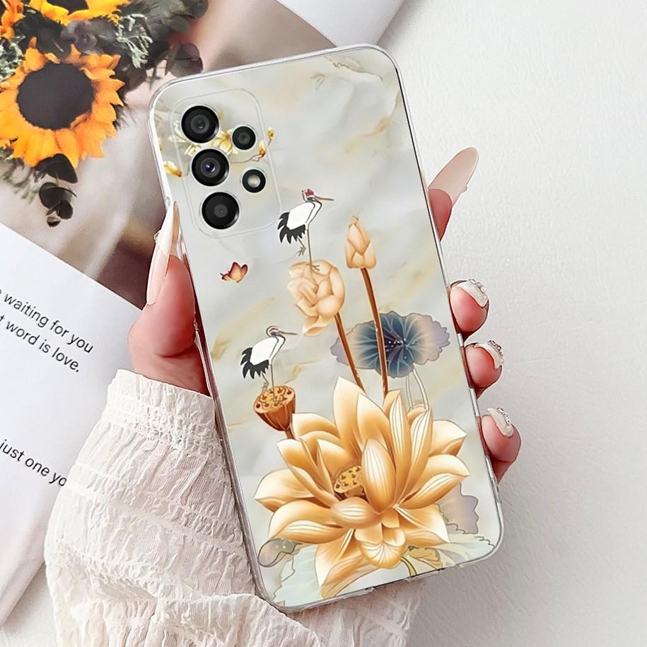 Case For Samsung Galaxy A23 A33 A53 A73 5G Cover Popular Flower Bowknot Soft Silicone Phone Case For Samsung A53 5G A536B Bumper