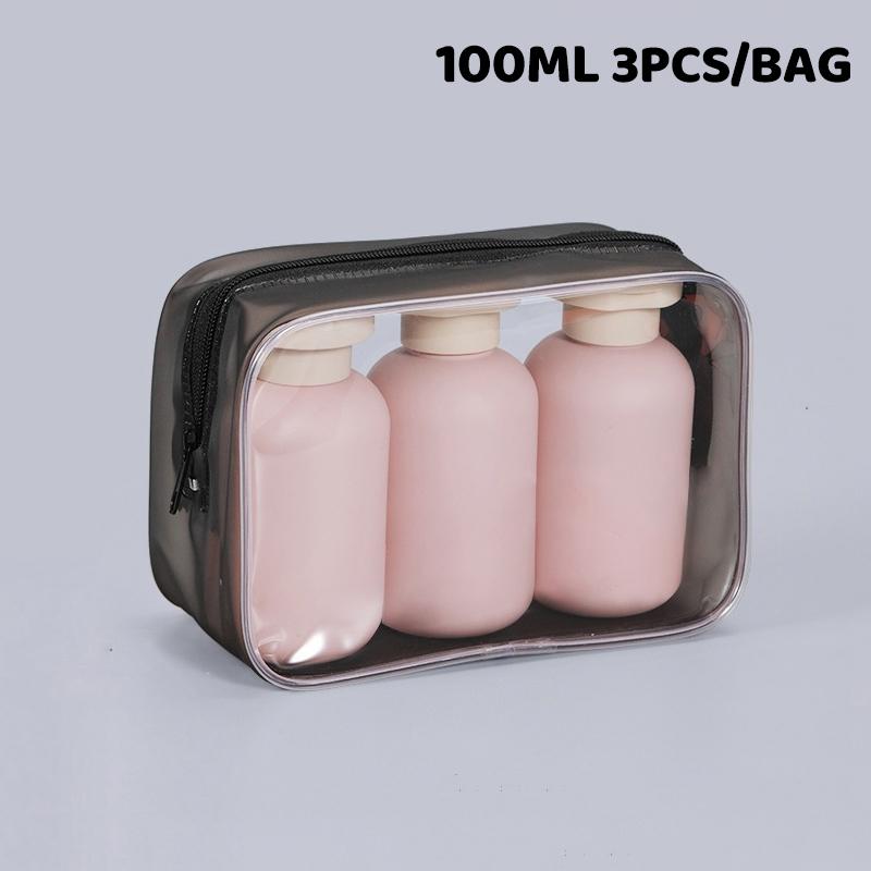 3Pcs Soft Leakproof Travel Bottles Set 100ml 3.4oz Portable Squeeze Tubes For Shampoo Lotion Refillable Travel Essentials