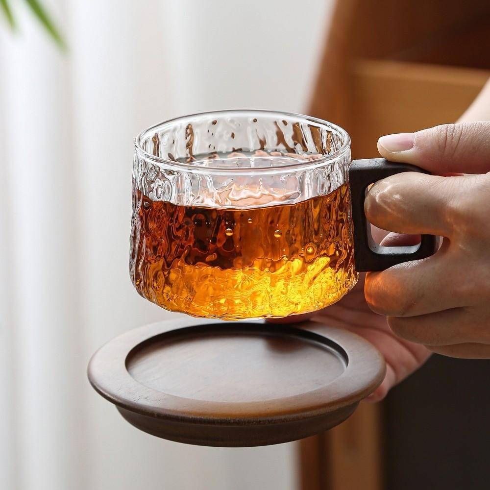 Glacier Pattern Glass Tea Cups High Temperature Resistant Water Cups Stylish Coffee Cups  Office