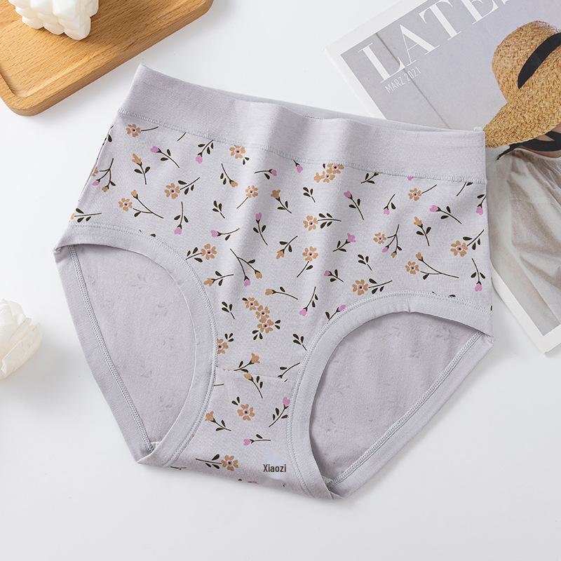 Braguitas de algodón de cintura alta para mujer: antibacterianas, de corte holgado, pantalones cortos de talla grande para mamás de mediana edad y mayores.