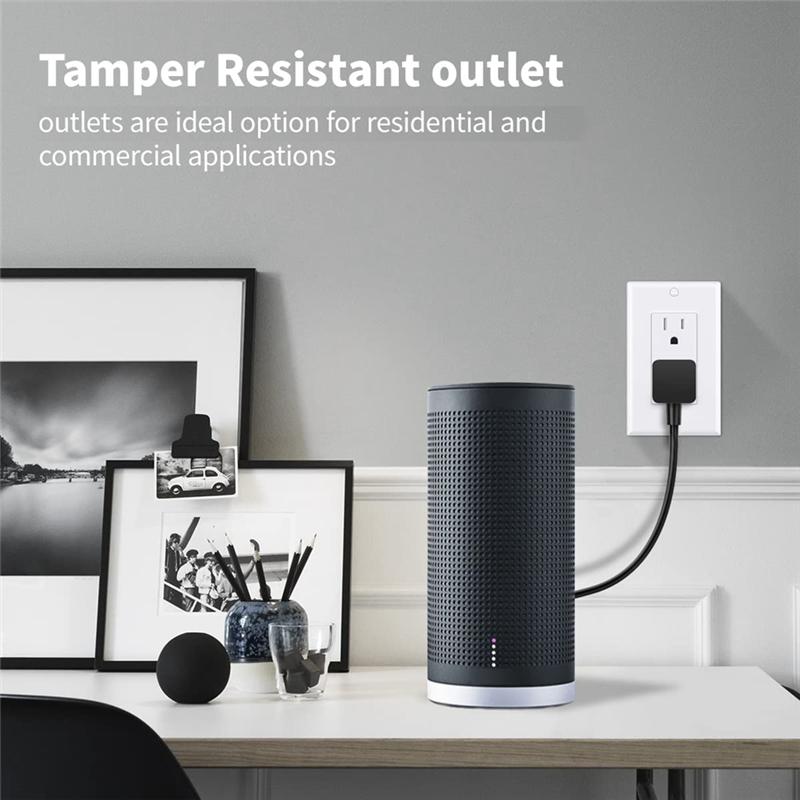 ABBY-10 Pack Tamper-Resistant Electrical Outlet Decorator Receptacle Outlet With Wall Plate, 15A 125V, Self-Grounding