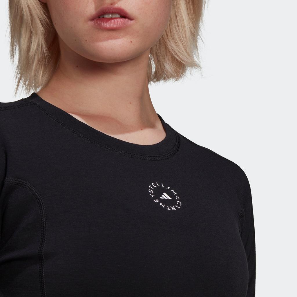 Adidas Logo Print Short Sleeve Round Neck T-Shirt Women Tops Black HB6074