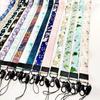Florales Gurtband-Lanyard Handyhülle mit abnehmbarer Flugzeugschnalle - Anti-Drop Hals- & Ausweis-Lanyard