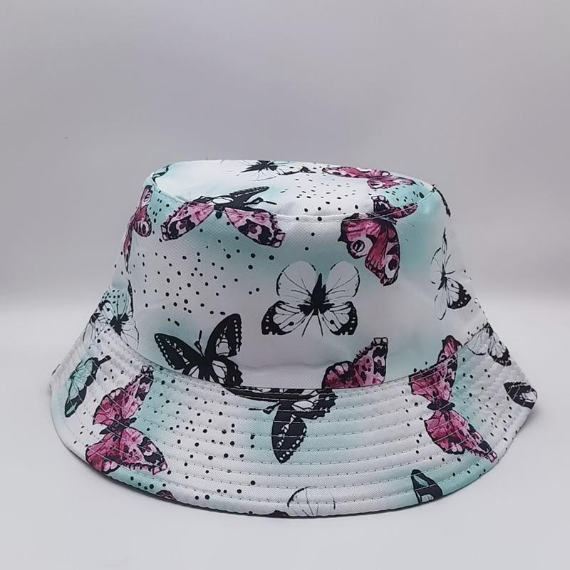 New printed pattern bucket hat printed trendy brand sun hat sun hat men's and women's seaside sun protection hat