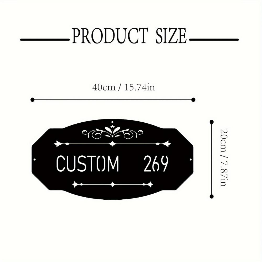 Custom Western Metal Wall Sign Personalized House Number Door Hanger Home Decor