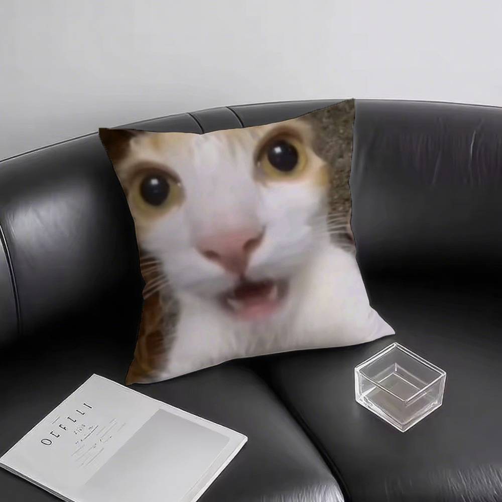 1pc CAT MEME 029 Pillow Case Square Bedroom Sofa Leisure Comfort Cushion Car Living Room Home Decoration