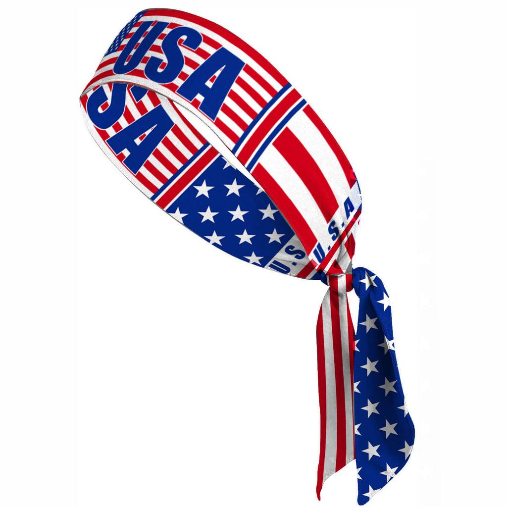 American Flag Independence Day Headband Sporty Elastic Headband, Women's Fashionable Crisscross Wide Headband Hair Accessory