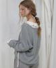 Lonkeu Wool Deep V-Neck Button Pullover Knit (Gray)