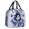 Halloween Horror Movie Coraline Insulated Lunch Bag for Women Portable Cooler Thermal Food Lunch Box Outdoor Camping Travel