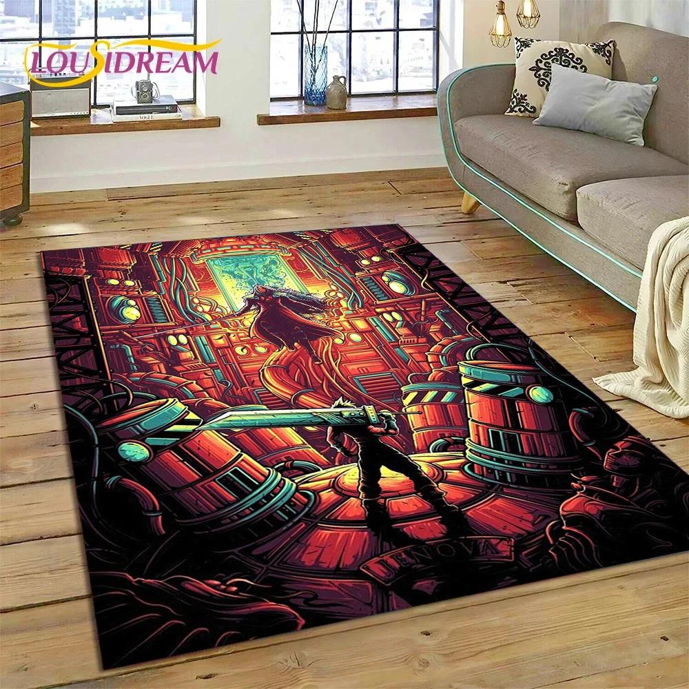 Final Fantasy Series Games Cartoon Rug Carpet for Living Room Bedroom Home Decor,Floor Mat Non-slip Decoration for Sofa Doormat