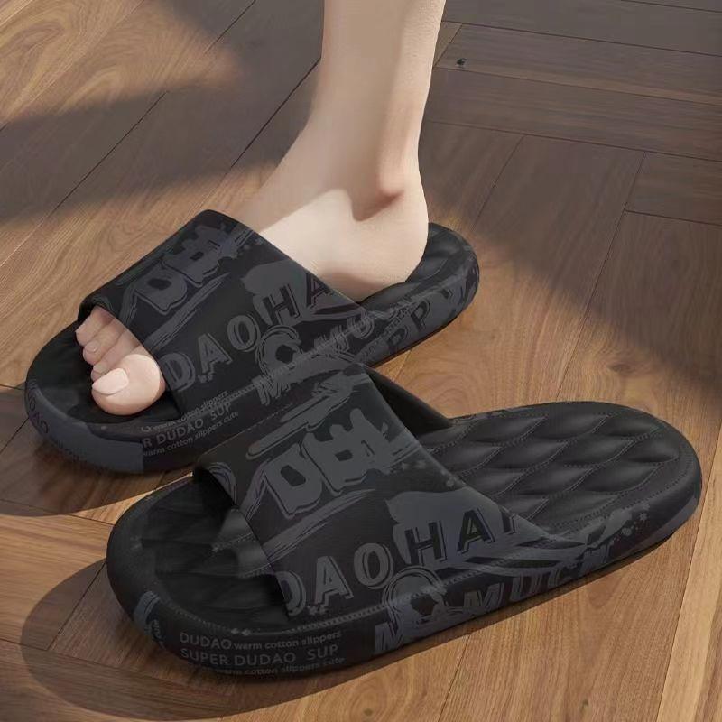 Order A Size Up Mens Summer Slippers Beach Sandals Flip Flop Printing Thick Soled Boys Girls Unisex Home Bath Shoe Large Size 44-45