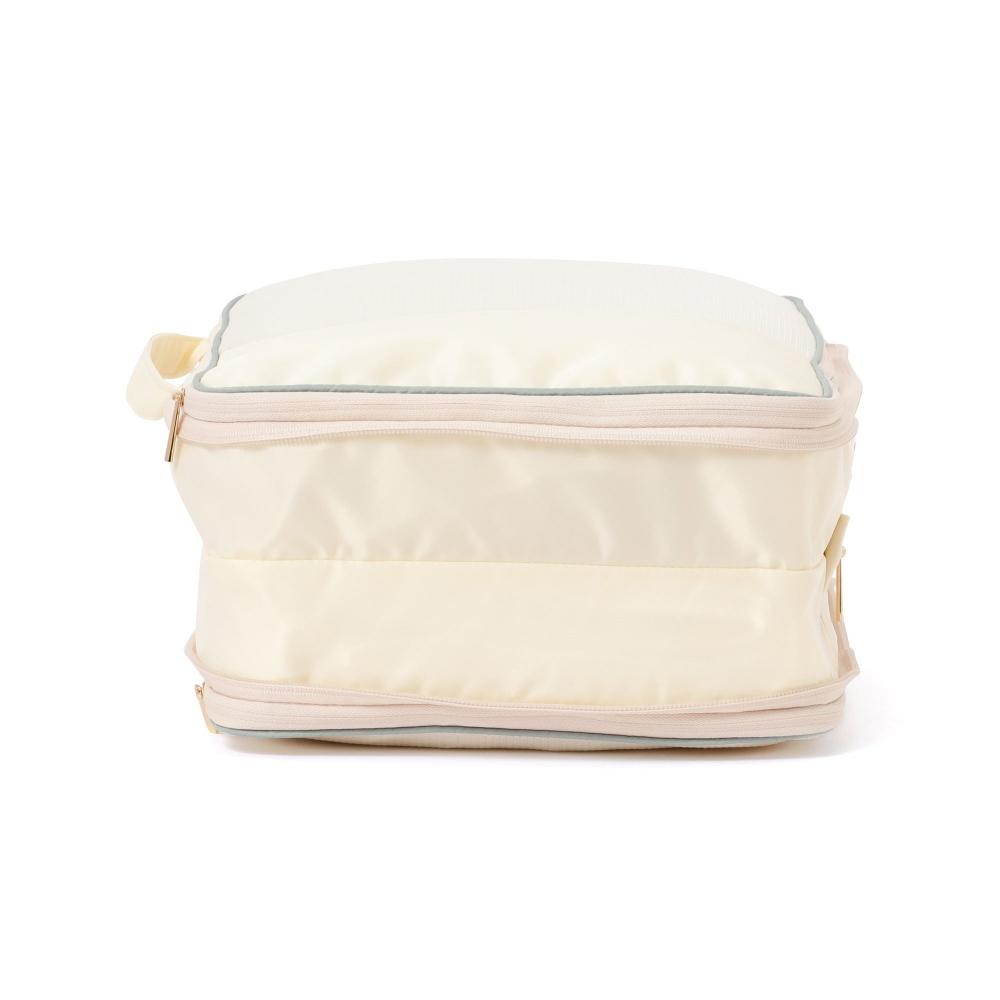 Franc Franc Japan Bicolor Satin CoMpression Organizer M Mint X Ivory