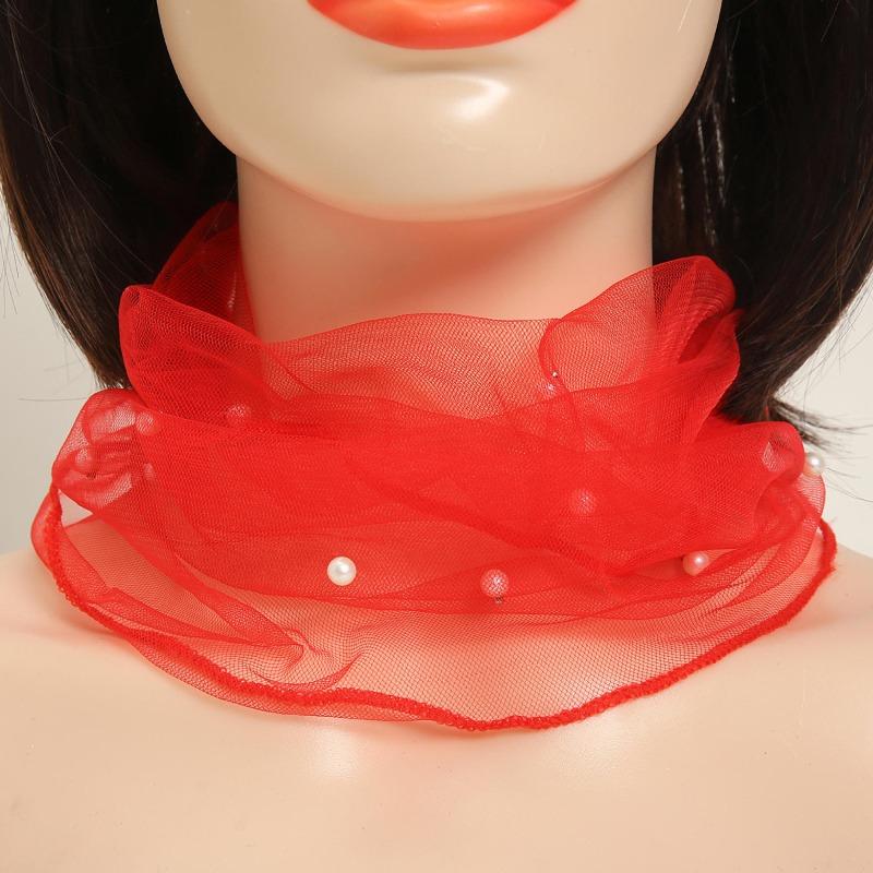 1 Stück Eleganter Transparenter Damen Schal Netz Halsketten Schal Kreis Schal Für Herbst Kleidung Accessoires