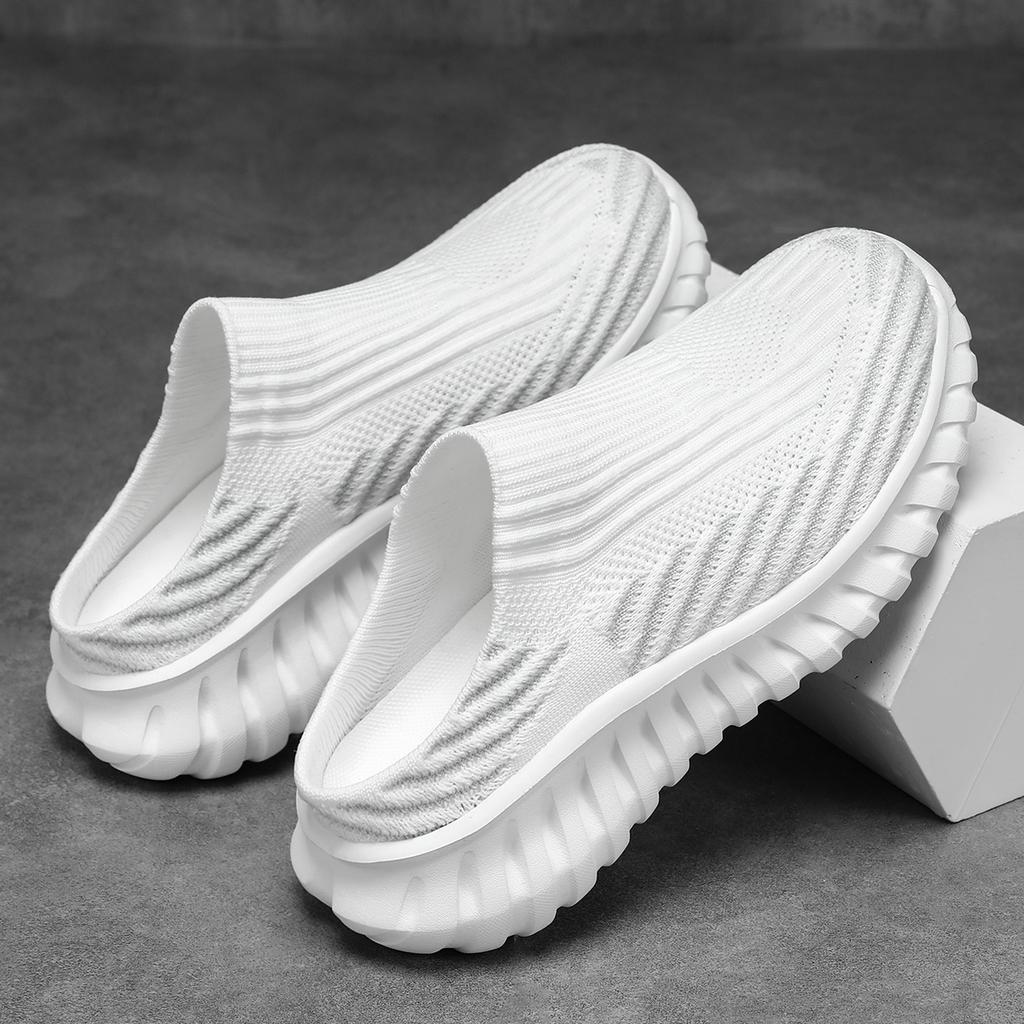 TUINANLE Half Slippers Outdoor High Quality Anti-slip Men Leisure Shoes Mesh Breathable Soft Comfortable Flat-bottomed Slippers women