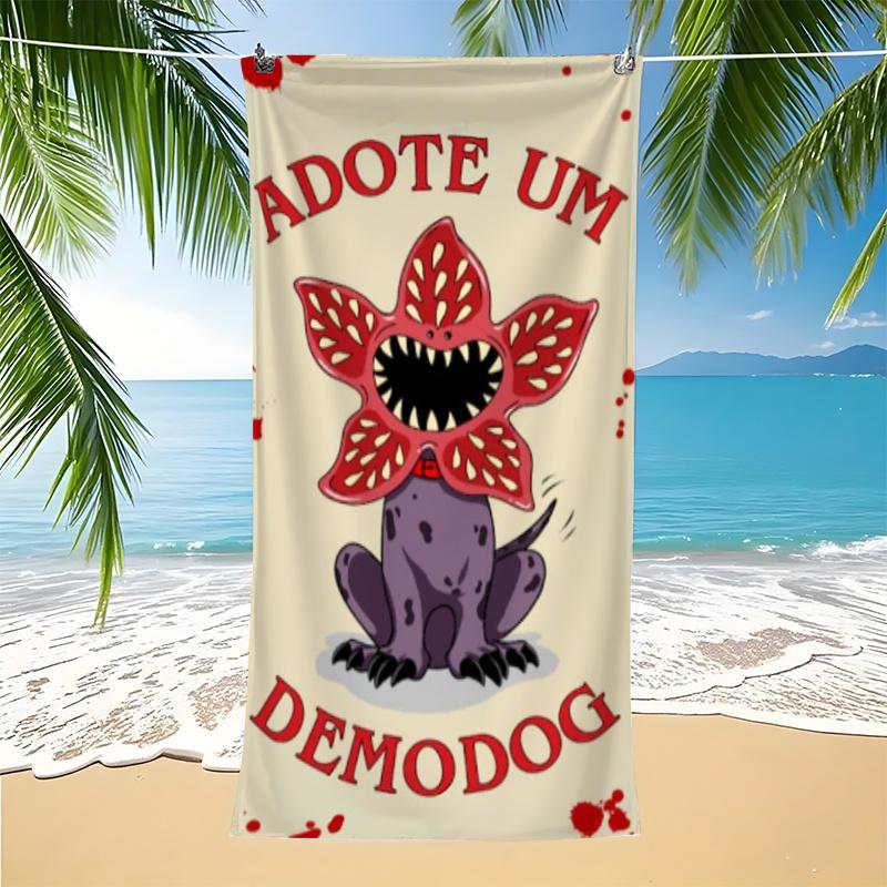 

1PC Funny Monster Beach Towel, Polyester Quick-Dry Print, Lightweight Soft Cartoon Design, Perfect Summer Gift for Horror & Beac W30*H60(CM)
