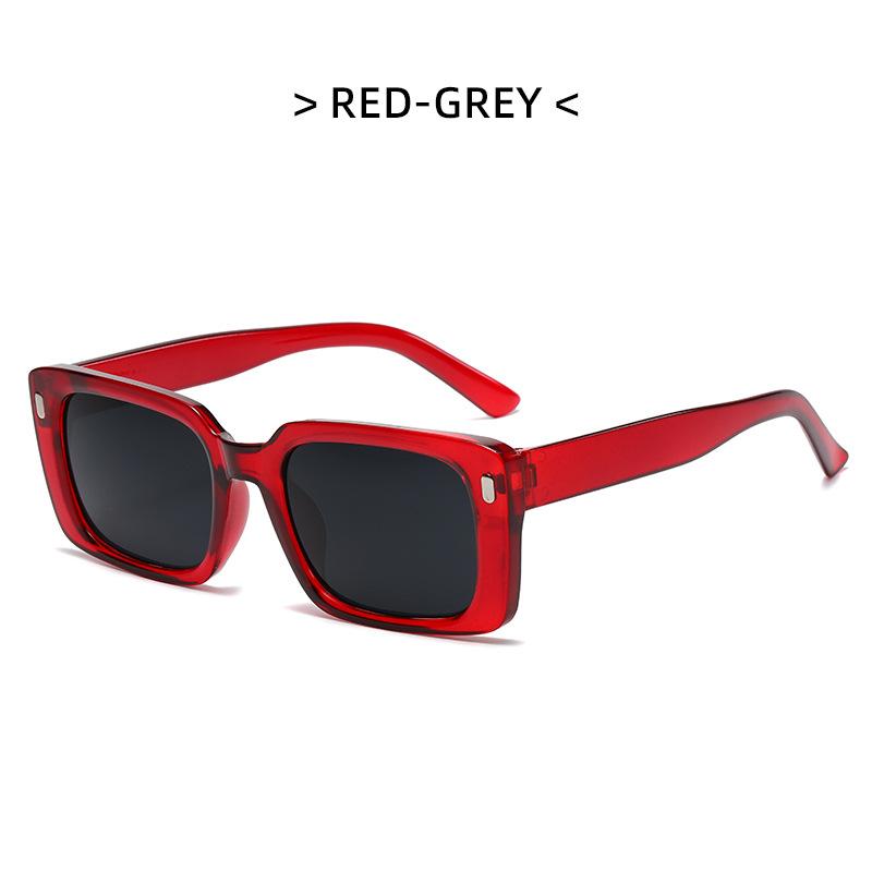 Europe And The United States New Square Glasses Small Frame Retro Hip-Hop Orange Sunglasses Personality Rice Pin Fashion Sunglas