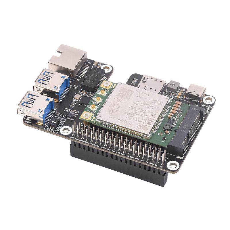 Raspberry Pi 5 PCIe to MiniPCIe Gigabit Ethernet Adapter with USB 3.2, Driver-Free Plug-and-Play