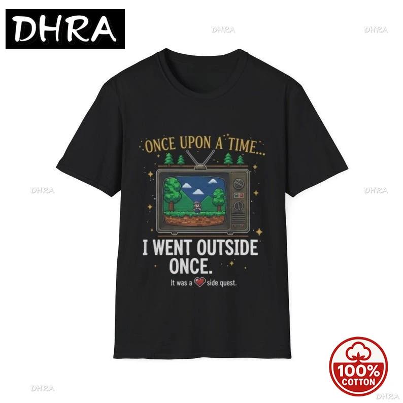 I Went Outside Once TShirt Funny Retro Gamer Tee Side Quest Pixel Art Shirt Breathable Tshirts Unisex Graphic Shirts TShirt S
