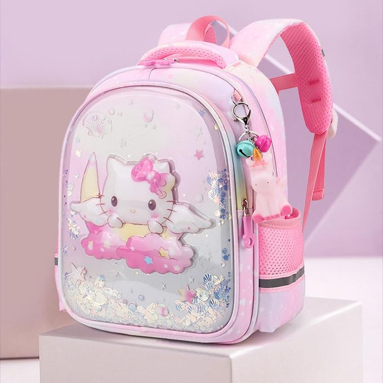 Cosbanana Hello Kitty Princess Ariel Backpack for Elementary School Lightweight Backpack with Sequins and Perfect for Girls and School and New a Great