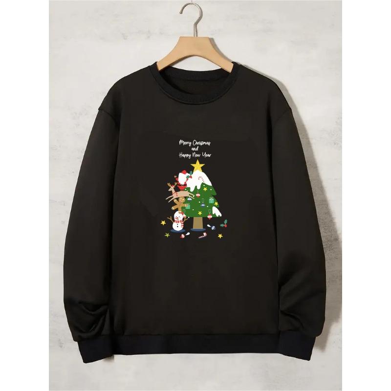 Hot Christmas Fashion Men'S Sweatshirt, New Men'S Print Top, Holiday Gift Round Neck Easy Trendy Print, Comfortable And Breathable