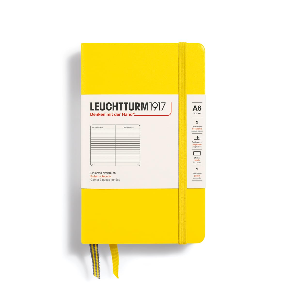 

Leuchtturm Horizontal Officially Imported Notebook, A6, Ruled, Lemon, 344794,