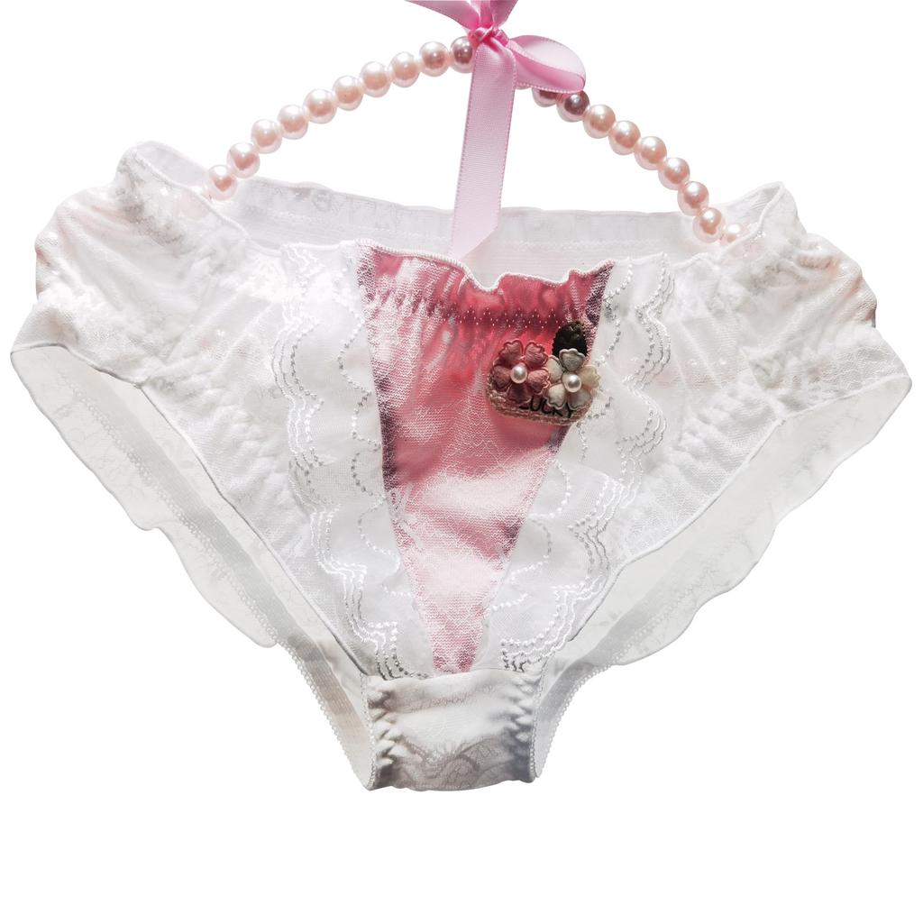 EasyTalk Cute Student Panties with Elegant Girlish Covers the Shapes the Underwear Embroidery, Lace, Atmosphere, Breathable, Comfortable,