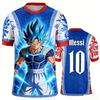 Adult Men's Dragon Ball Goku 3D Printed Football Jersey T-Shirt Kids Anime T-Shirt Special Football Jersey NO.10 Unisex