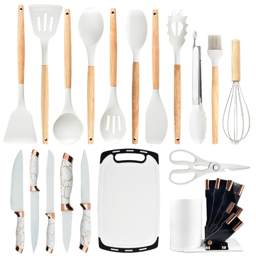 Silicone Cooking Utensils Set 446 Fahrenheit Degrees Heat Resistant Kitchen Utensils Turner Spatula