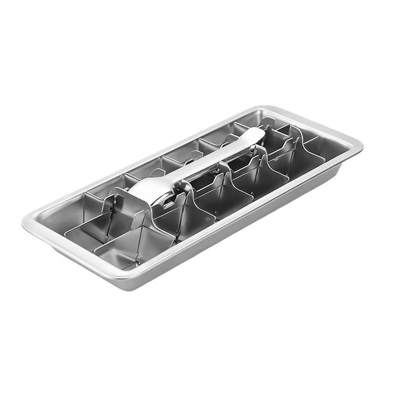 Stainless Steel Ice Cube Trays For Freezer, Metal Ice Tray With Lever, Vintage Inspired Icecube Tray