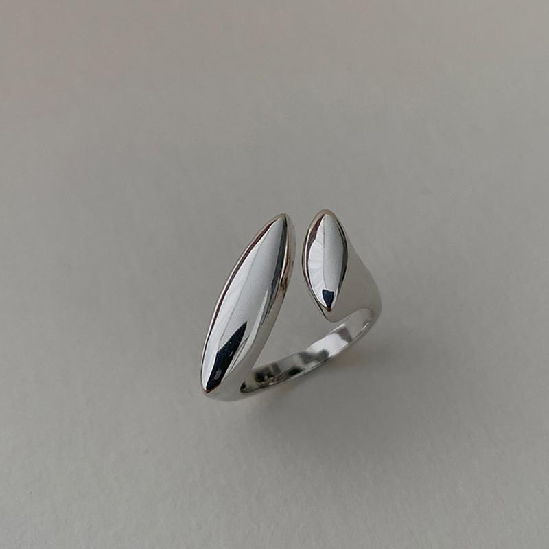 Неправильные Геометрические Жидкая Лава Форма Капли Воды Открытые Кольца для Женщин Винтажные Серебристый Цвет Металлические Кольца Персональные Украшения