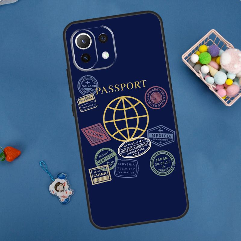 Passport Travel Stamps Case For Xiaomi 14T Pro 13T 11T 12T 13 14 15 Ultra POCO X7 Pro X3 X5 X6 F5 F6 M6 Pro Cover