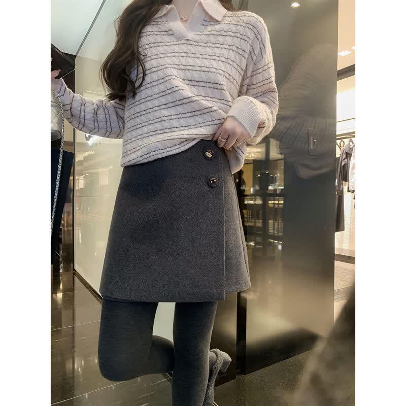 Women s High-Waisted Tweed A-line Skirt S