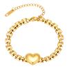 Stainless Steel Love Heart Bracelet for Women, Simple Anniversary Jewelry Gifts