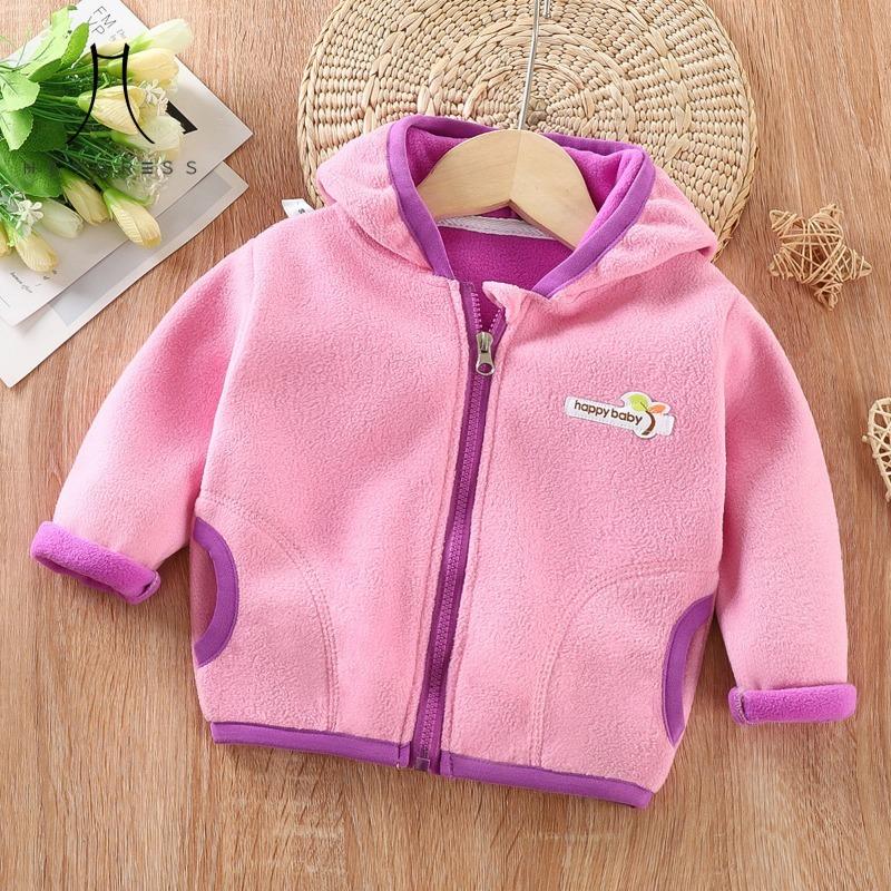 Children Fleece-lined Sweatshirt Autumn  Winter New Boys and Girls Clothing Children Hooded Top Baby Fleece Coat