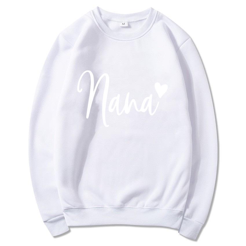 Women's Round Neck Heart Print Casual Hoodie