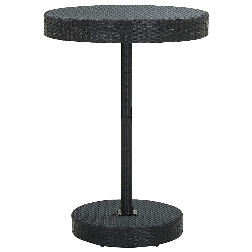 5 Piece Garden Bar Set Black Poly Rattan & Solid Acacia Wood