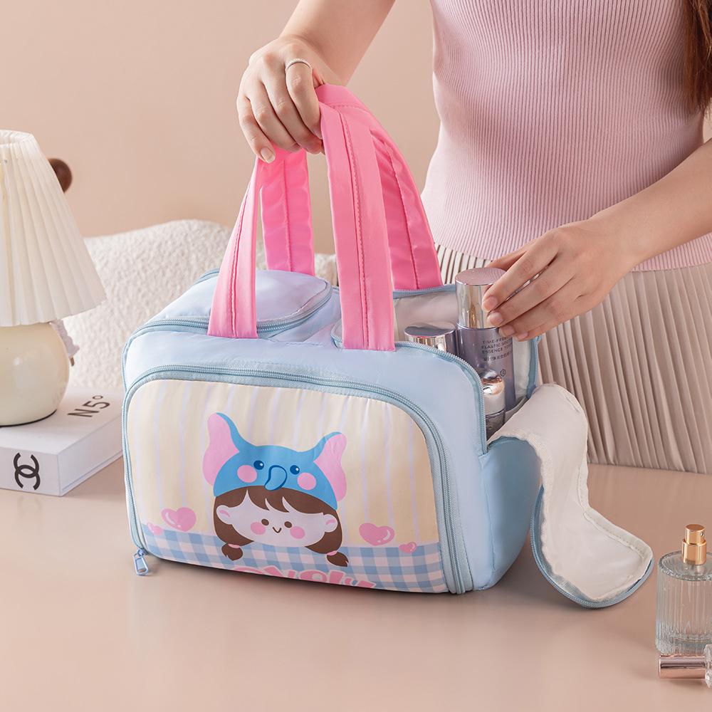 Makeup bag large capacity storage bag cute travel dry and wet separation toiletry bag