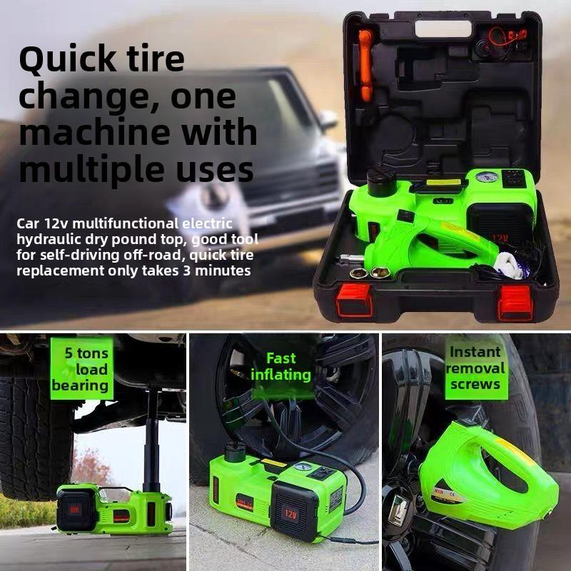 Multifunctional Vehicle Electric Jack 12V RV 5T Hydraulic Off-road with Air Pump Wrench