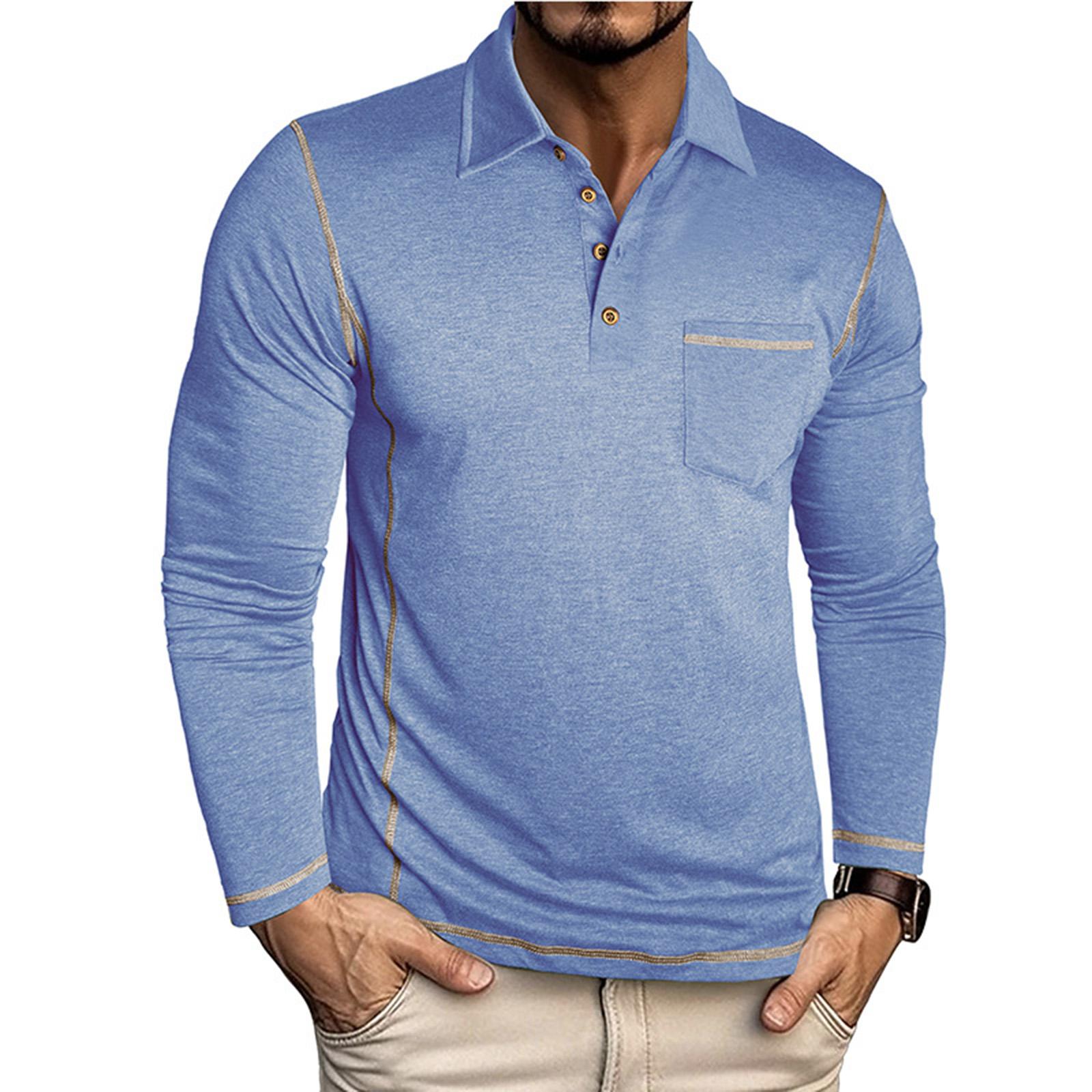 

Men s Color Button Lapel Long Sleeve Top Men s Casual Fashion Long Sleeve Top XL