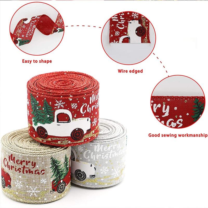 Ribbon for Christmas tree red 5 m