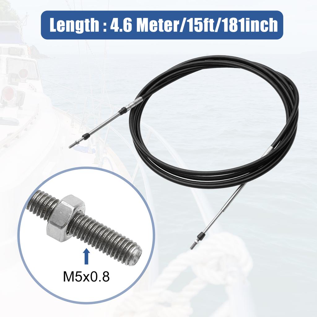 Motoforti 6-19ft 1.8M-5.8M Marine Throttle Shift Remote Control Box Cable for Outboard Engine Boat Motor Steering System